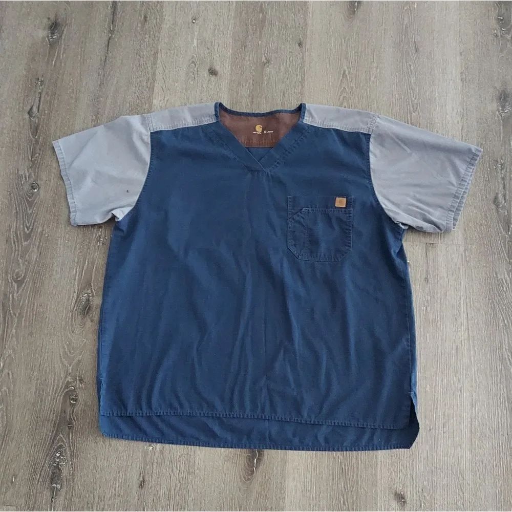 CARHARTT COLORBLOCK SCRUB UTILITY TOP XL NAVY